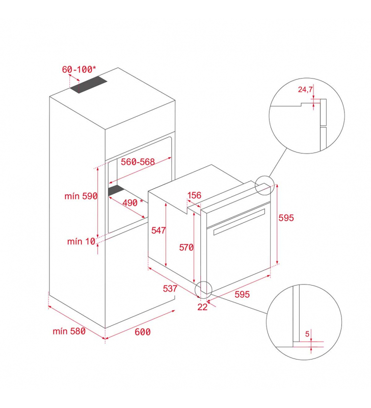 HORNO TEKA HE 715 SS 50/60 111020046 - A